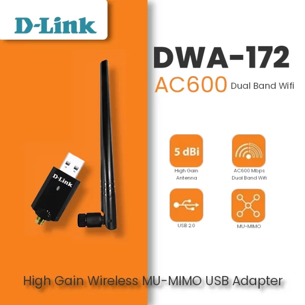 Adaptateur USB wifi AC600 Dual-Band D-Link DWA-172 image #01