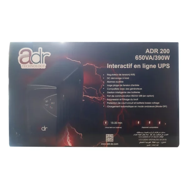 Onduleur UPS 650VA 390W ADR 200 | 4 Prises image #05