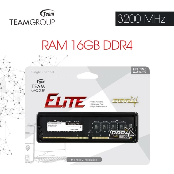 RAM 16GB DDR4 3200MHz TeamGroup Elite Pour Desktop image #01