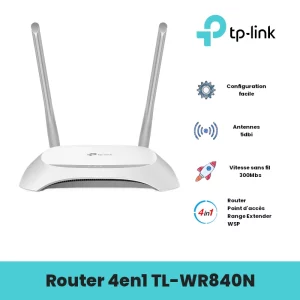 Routeur TP-Link TL-WR840N 300Mbps 4en1 (2 antennes) image #01