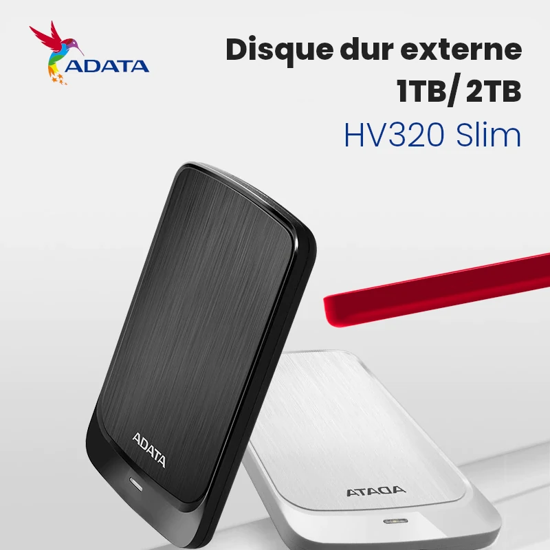 Disque dur externe Adata 1TB/ 2TB HV320 Slim 2.5 - CAPMICRO