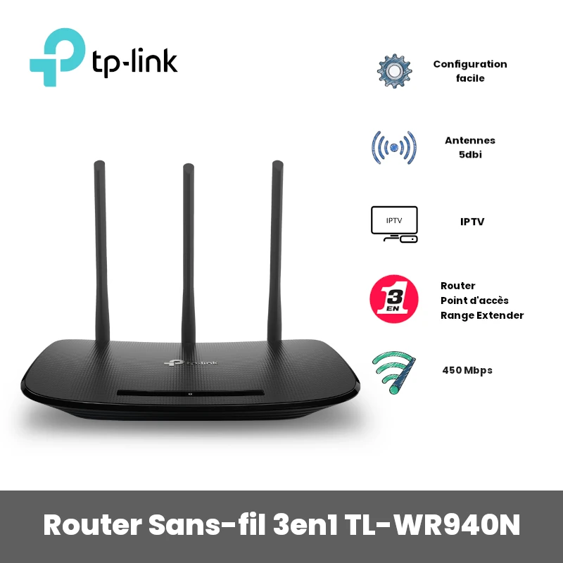 Routeur WiFi TP-Link N450 Mbps TL-WR940N - CAPMICRO
