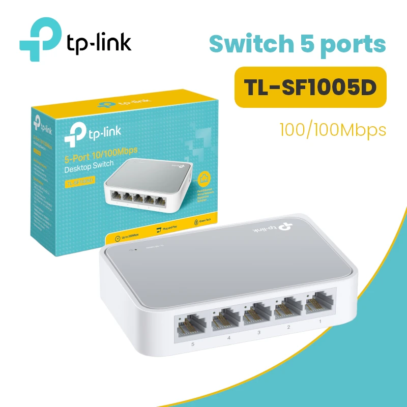 Multiprise Ethernet RJ45 5 Ports - TL-SF1005D Switch 10/100 Mbps