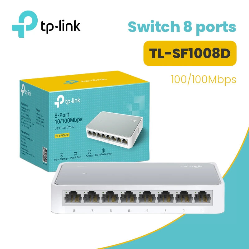 Switch 8-Ports TP-Link TL-SF1008D 10/100Mbps - CAPMICRO