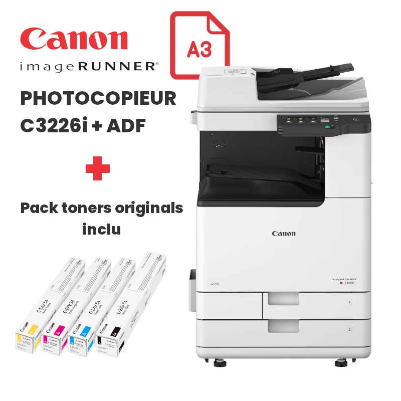 Photocopieur Canon C3226i A3 Couleurs ADF + pack toners originals