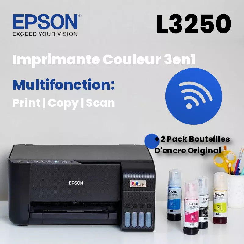 Imprimante Epson L3250 Couleur 3en1 avec Wi-Fi multifonction image #01 Imprimante Epson L3250 Couleur 3en1 avec Wi-Fi multifonction image #01