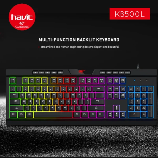 Clavier Gaming Havit KB500L RGB avec pavé image #00