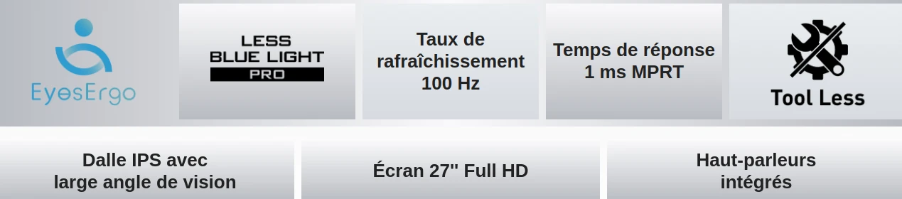 Ecran MSI 27 100Hz 1ms PRO MP273A IPS specs image 01