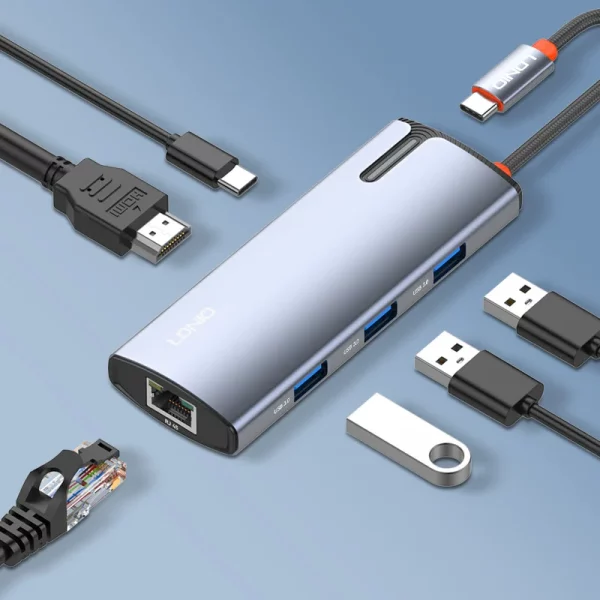 HUB SIYOTEAM 4K HD TYPE C TO RJ45 USB3.0 6IN 1 DS 16H