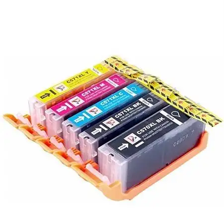 CARTOUCHE CANON COULEUR CLI571 PIXMA MG5750 + BK BK_XL Pack(Compatible)