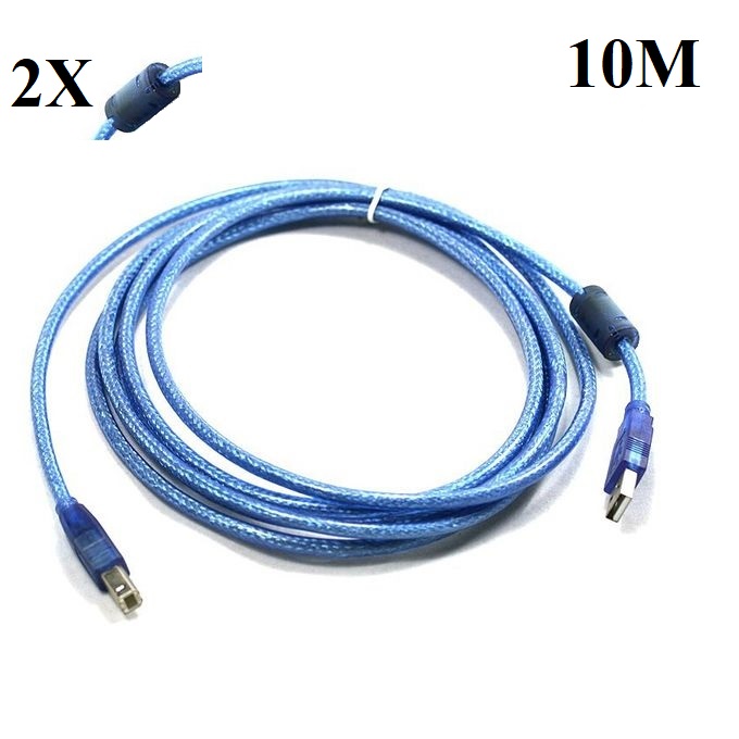 CABLE USB IMPRIMANTE 10M Avec Double Filtres - CAPMICRO